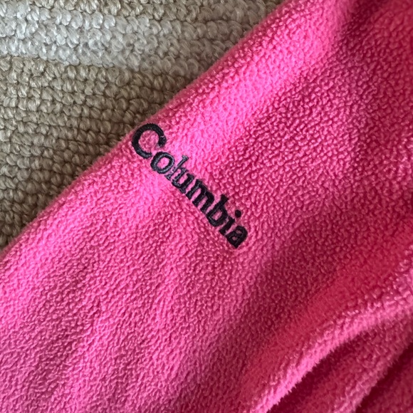 Columbia Pink Fleece Quarter Zip Lightweight Pullover Jacket Girls Youth S (7/8) - Picture 4 of 10
